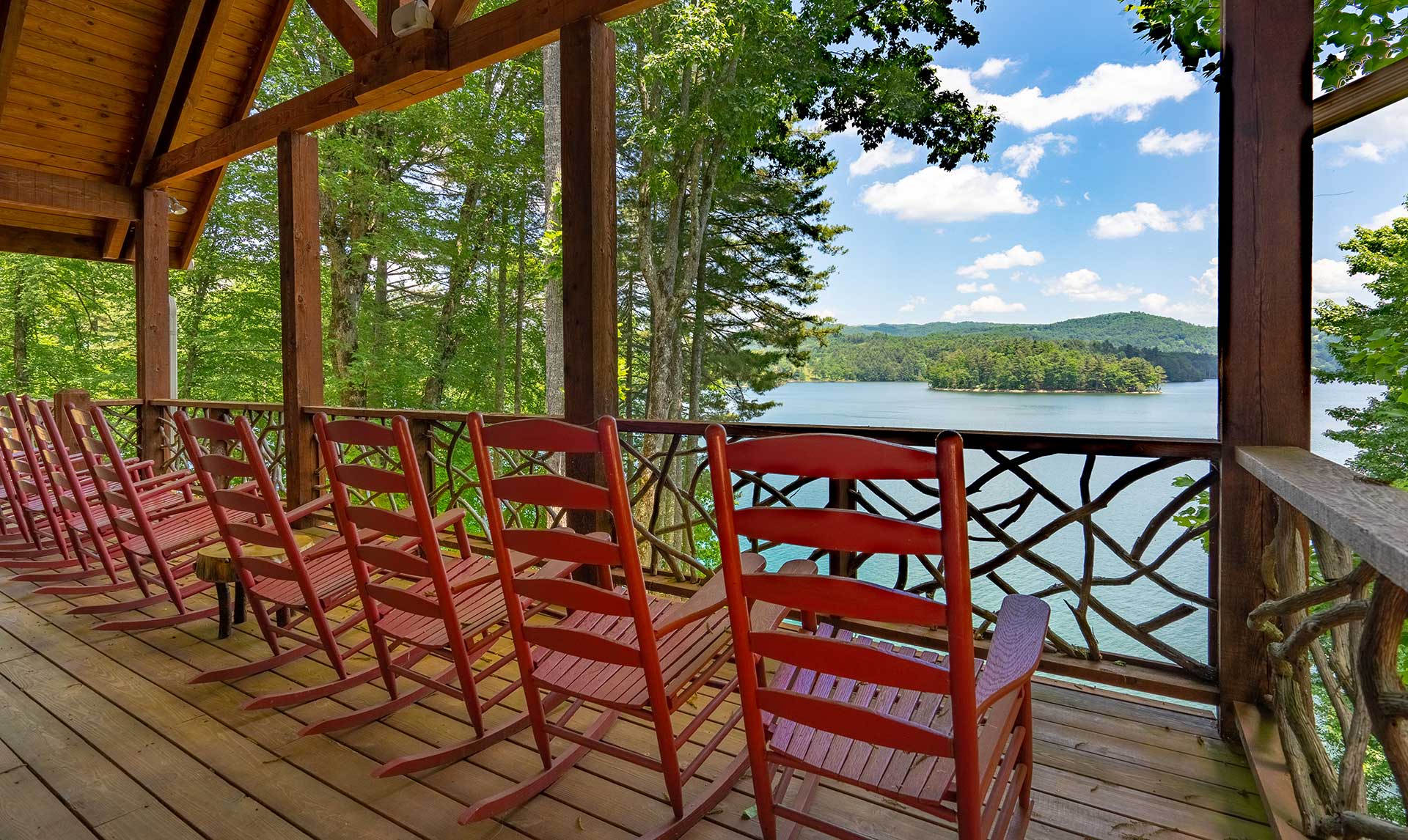 The view from the porch from a vacation rental in Western North Carolina.